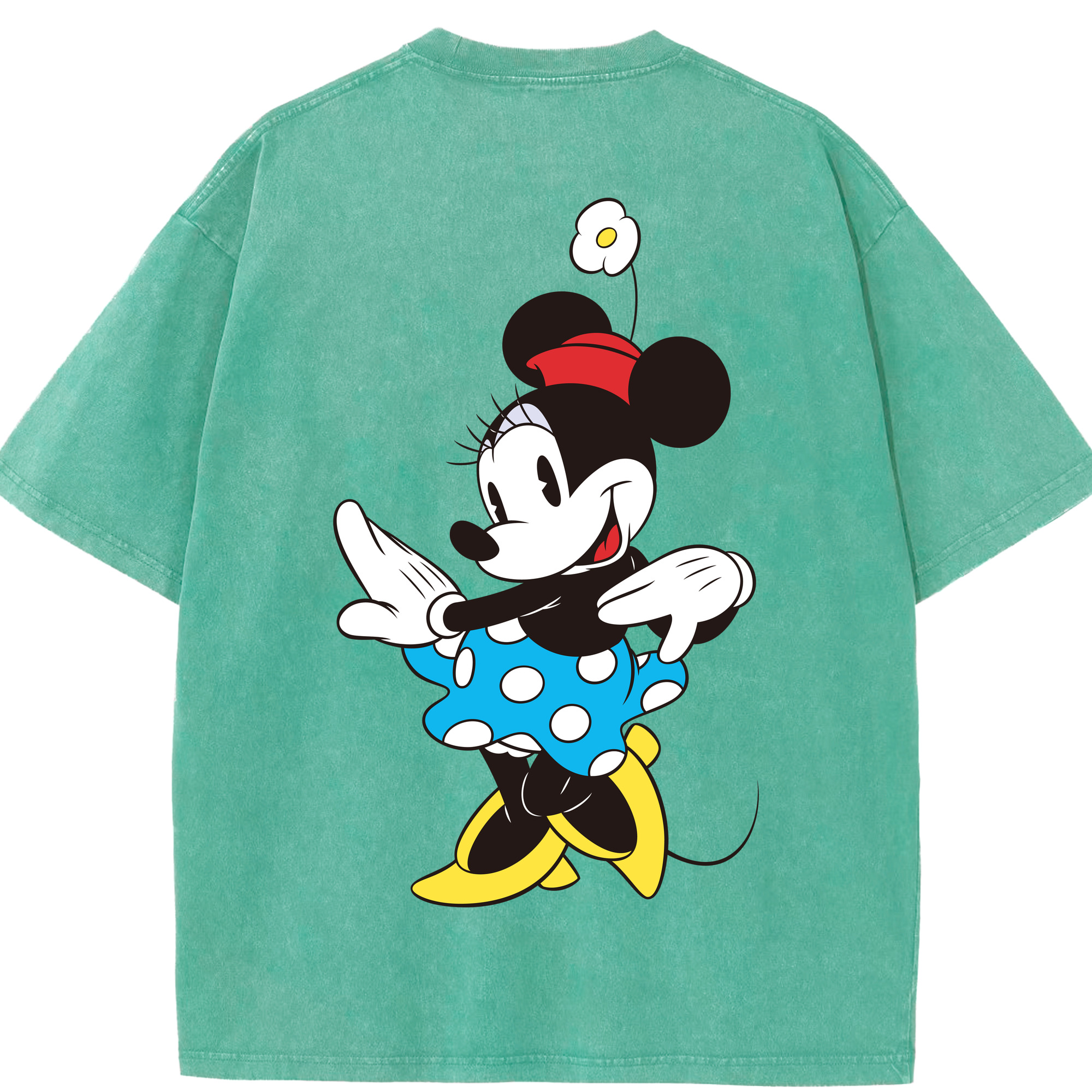 （画像用） ミッキーマウス Mickey Mouse 綿100% ヴィンテージ風 半袖Tシャツ（背面プリント）